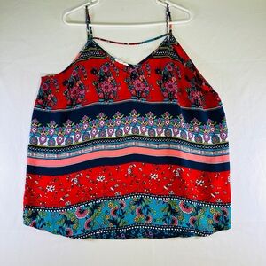 Maurices Colorful Festival Design with Darts Tank Top Luxurious Womens size 1